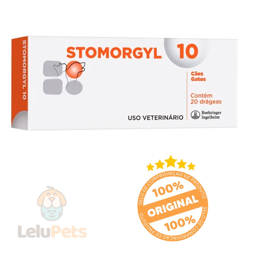 Stomorgyl 10 Com 20 Cápsulas Para Cães e Gatos - Pets