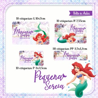 60 etiqueta escolar para volta as aulas - Tema Sereia