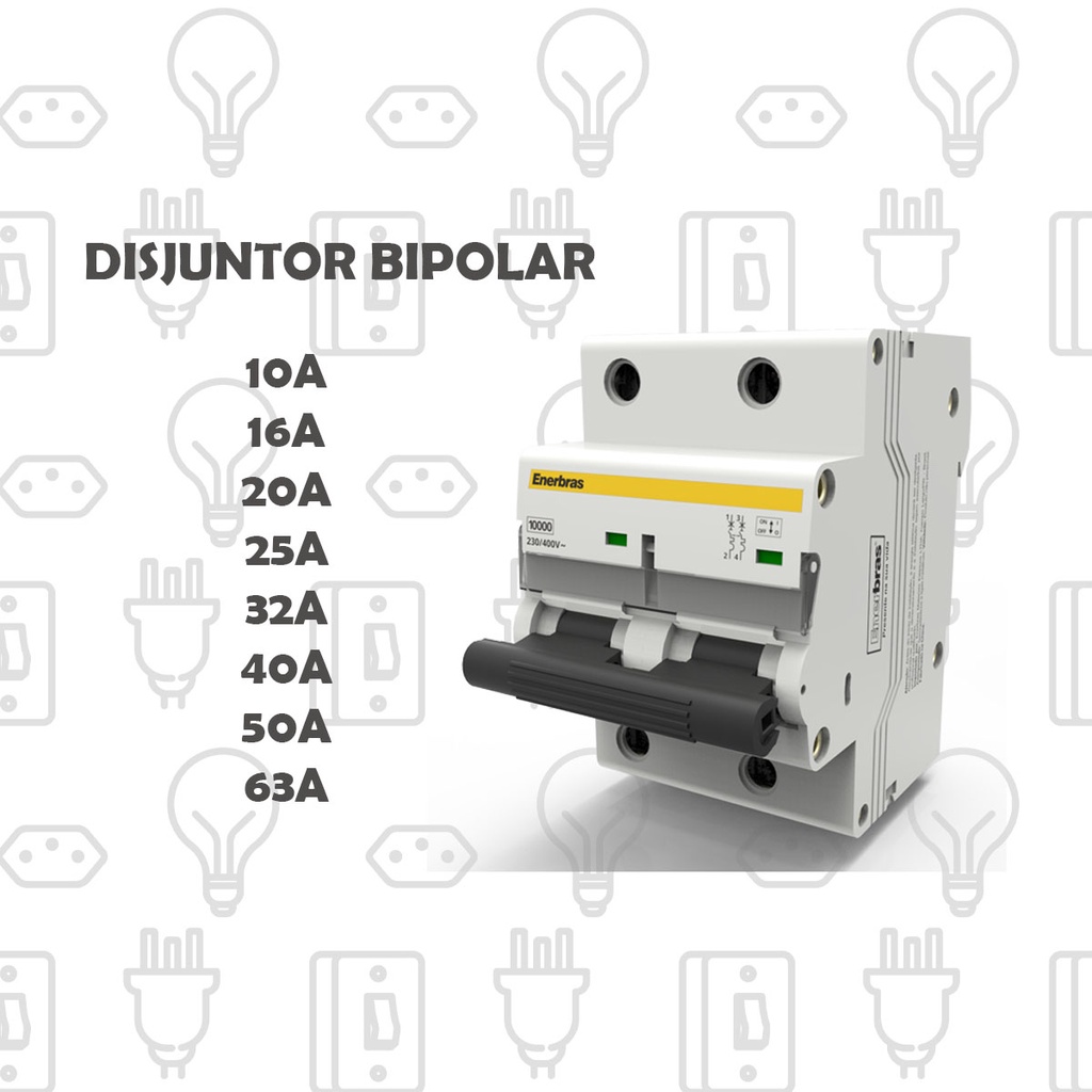 Disjuntor Bipolar Bifásico Dijuntor Curva C - Enerbras