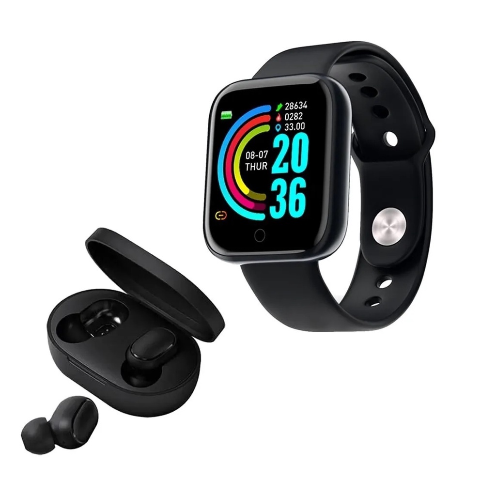 Relógio Digital Led Smartwatch + Fone A6s Sem Fio Bluetooth