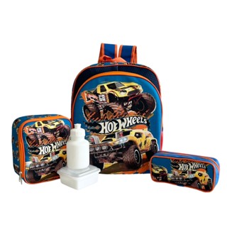 Kit Mochila Infantil Hot Wheels Monster Truck Costas Tam G