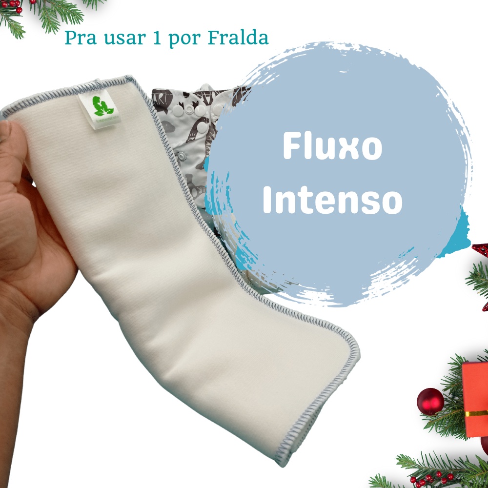 1 Absorvente para Fralda Ecológica Moletom 8 camadas Fluxo Intenso ...