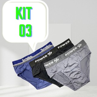 Kit c/3 Cueca Slip Microfibra Com Cós Personalizado