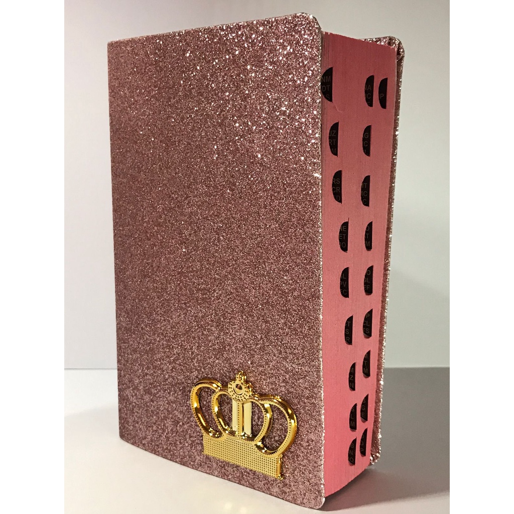 Bíblia Sagrada Tamanho médio 12,5x19 cm Com Harpa Palavras De Jesus Em Vermelho Coroa Rosa em Oferta na Shopee