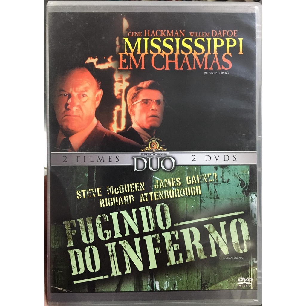 DVD Duo Fugindo Do Inferno + Mississippi Em Chamas Originais