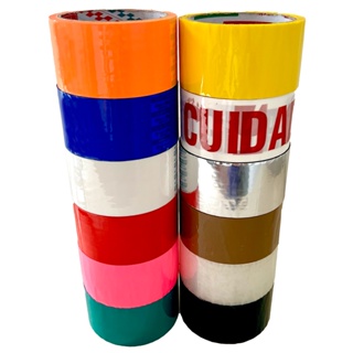 Fita Adesiva colorida embalagem durex largo marcação sinalização em Oferta na Shopee