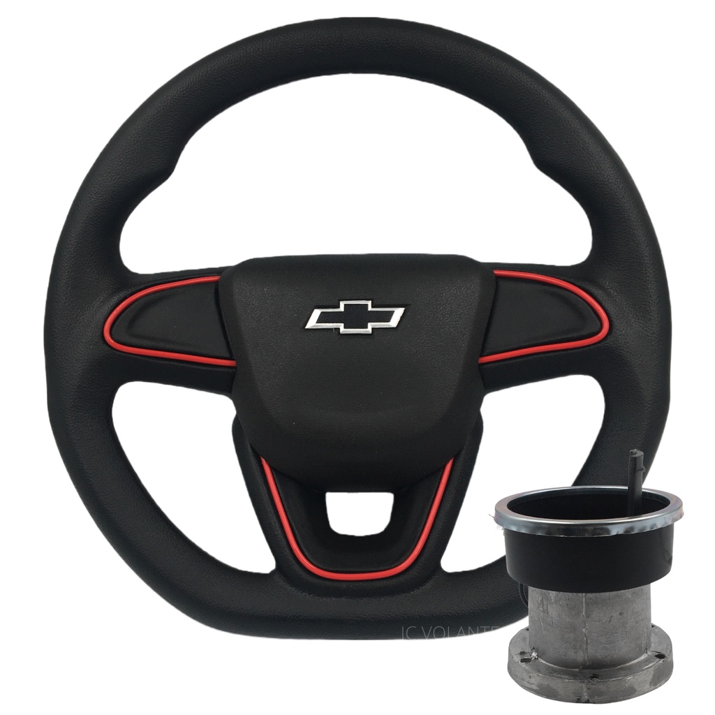 Volante Carro Nova Montana Black Edition Vermelho Chevrolet GM Para Corsa Wind 1994 a 2002