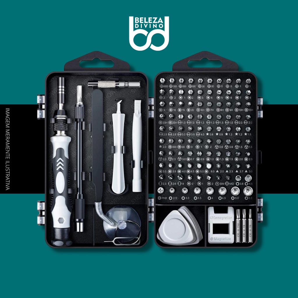 Jogo Chaves De Fenda Precisão Com 115 peças 1 Kit Ferramentas.