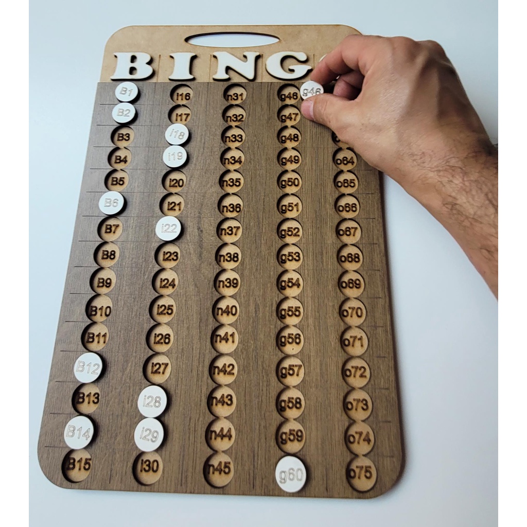 Tabela Placa De Jogo Bingo Em Mdf Amadeirado Decorado Super Funcional em Oferta na Shopee