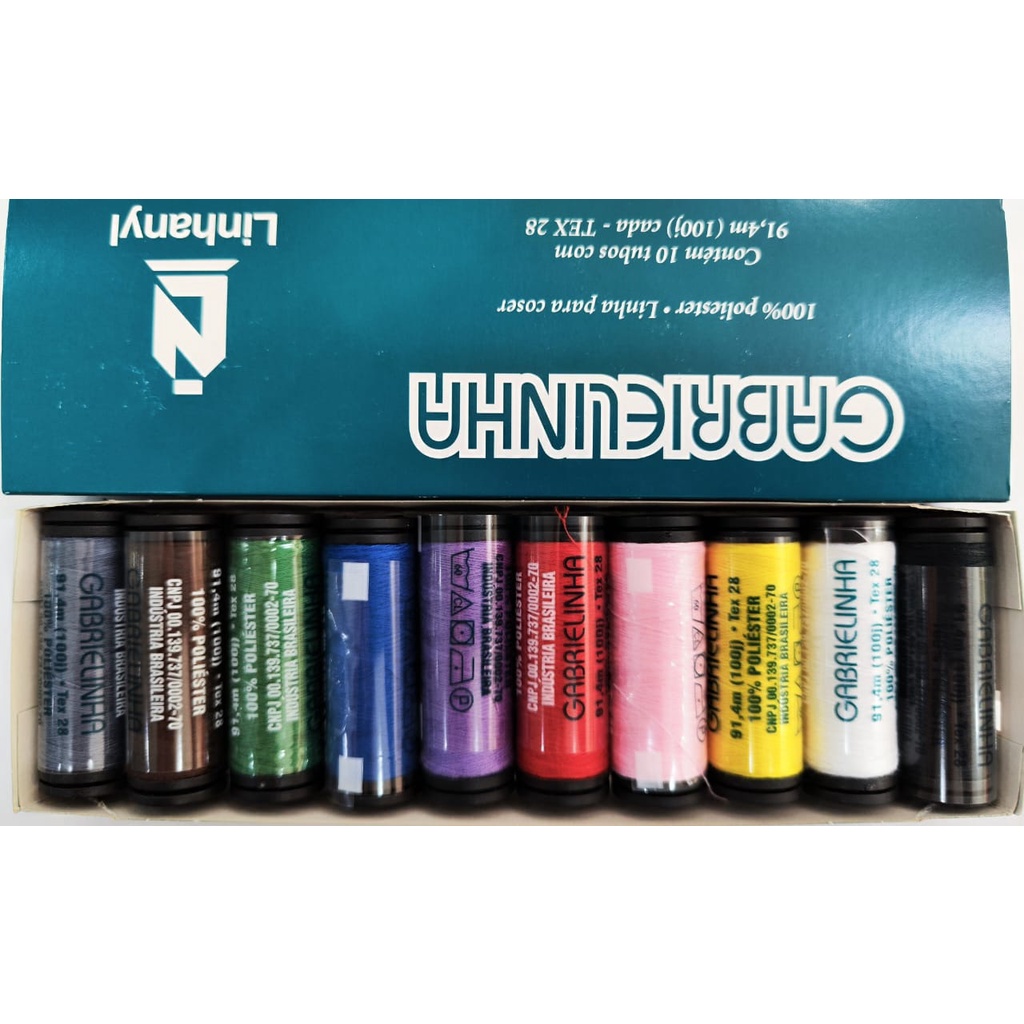 Linha P/ Costura Gabrielinha 100 jds caixa c/10 unidades em Oferta na Shopee