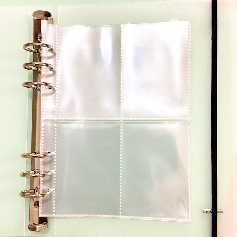 Refil de folhas plásticas / bolsos para binder A5, com 4 ou 2 bolsos para álbum de fotografia, álbum de adesivos, coleção de photocard