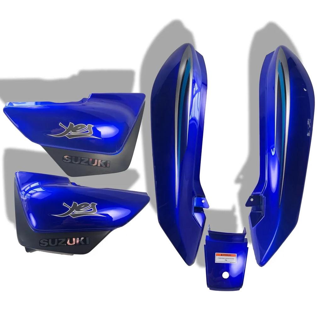 Kit Carenagem Rabeta Completa Traseira E Tampa Lateral Susuki Yes 125 Adesivado