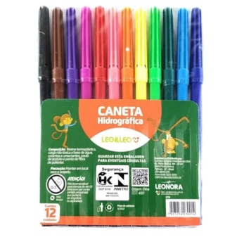 Canetinhas Coloridas Hidrográfica 12 Cores Leo & Leo