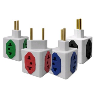Adaptador para tomada T Pino Cubo Colorido 4 Saídas 10A e 20A