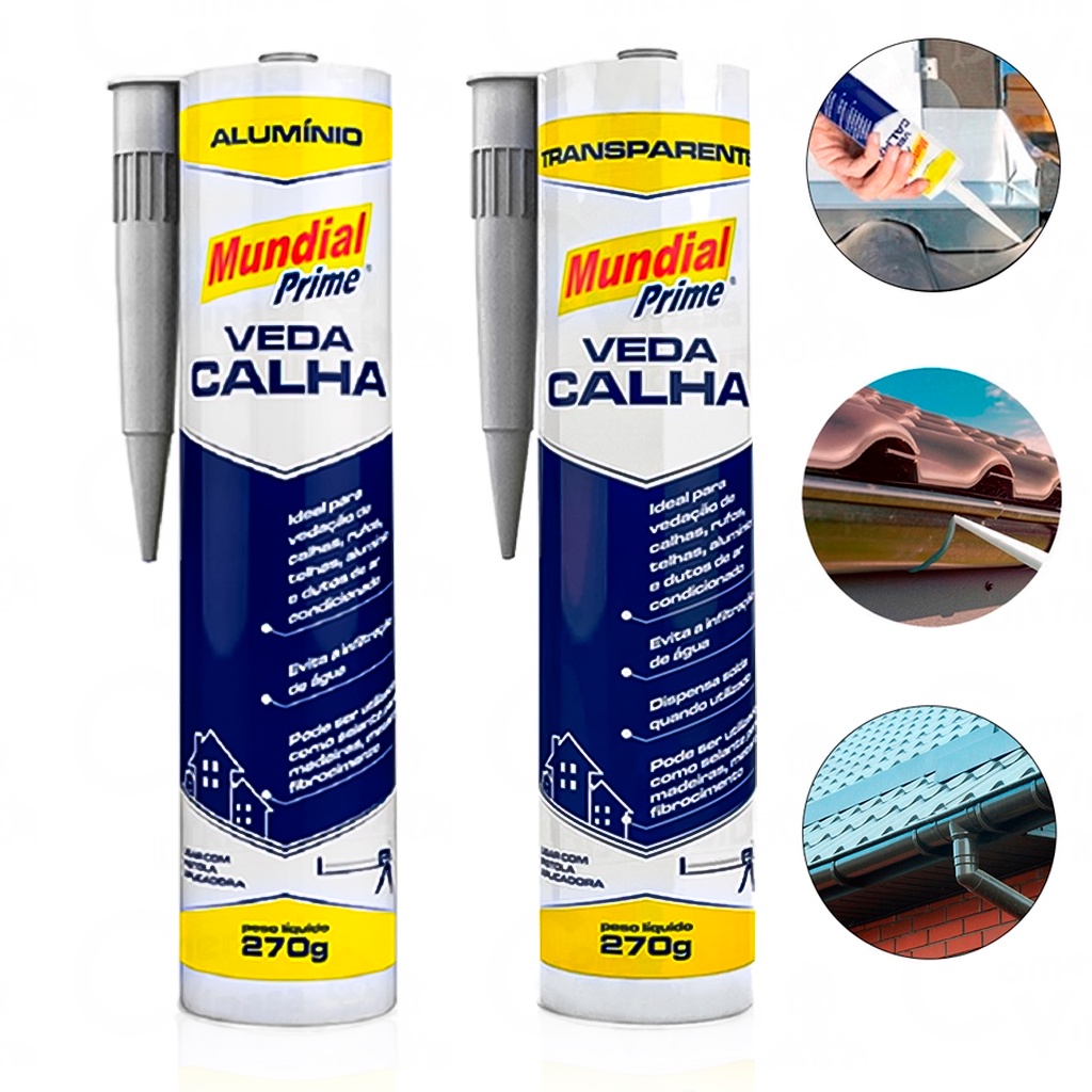 Adesivo Veda Calha Cola Selante Para Vedações Em Geral 270g Cinza E Transparente Profissional - Home & Living