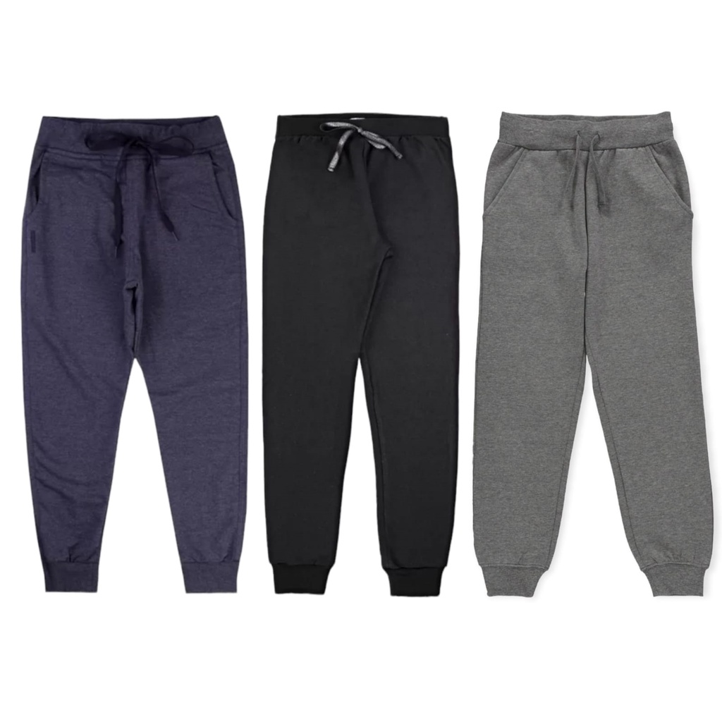 Kit 3 Calças Premium Moletom Infantil Juvenil Com Punho Bolso Cordão Flanelada Luxo