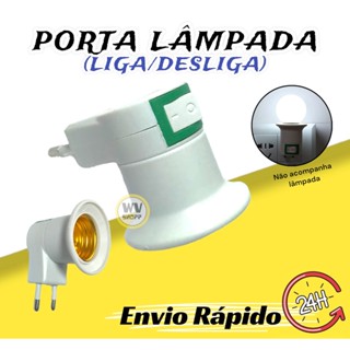 Soquete E27 Bocal para Lâmpada Tomada Chave Liga Desliga Bivolt (Envio Rápido)