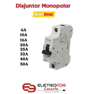 Disjuntor Enerbras Curva C Termomagnéticos Monopolar/Unipolar