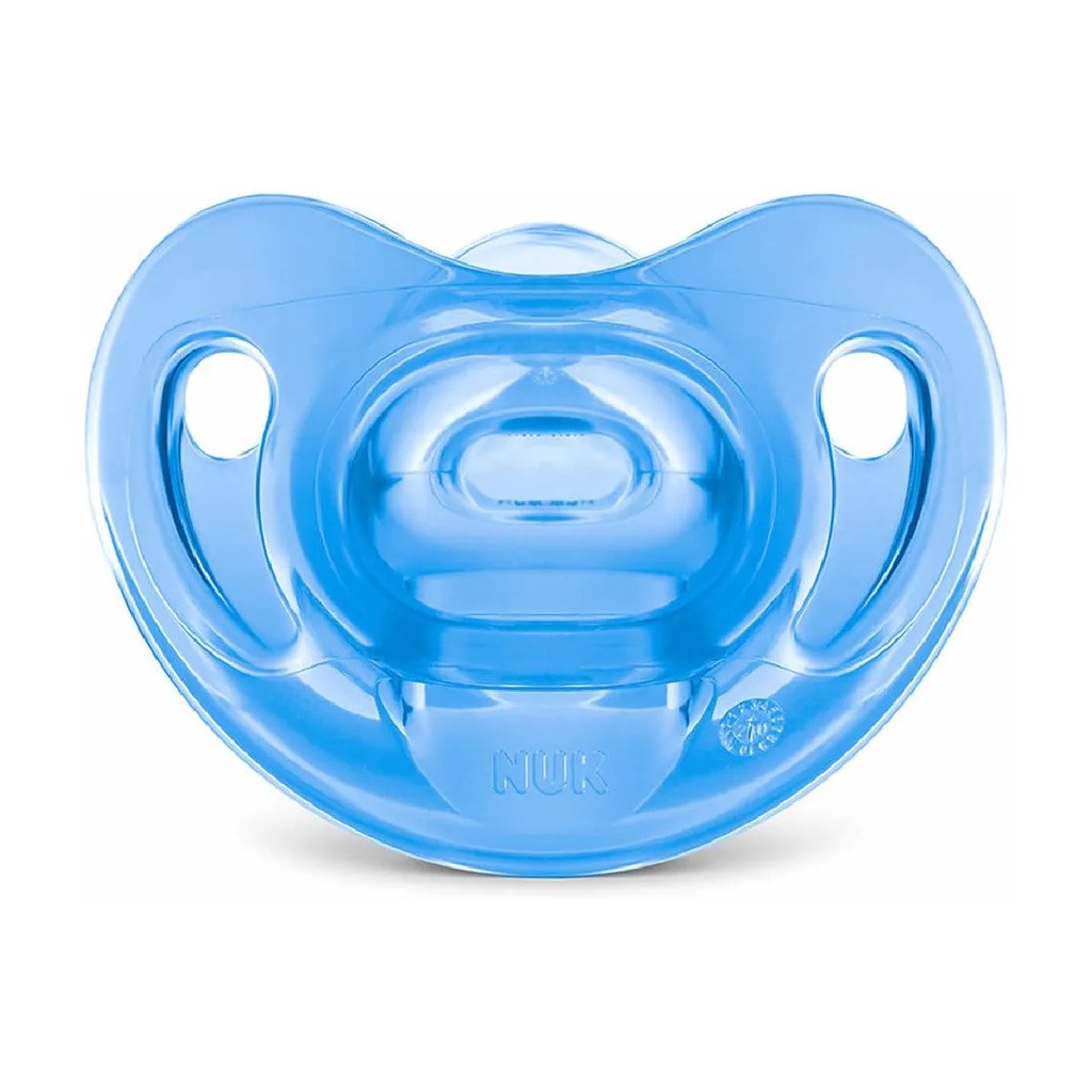 Chupeta Sensitive Soft 100% Silicone Menino Azul - NUK em Oferta na Shopee