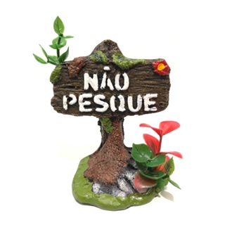 Enfeite Aquário Placa Não Pesque - Resina em Oferta na Shopee