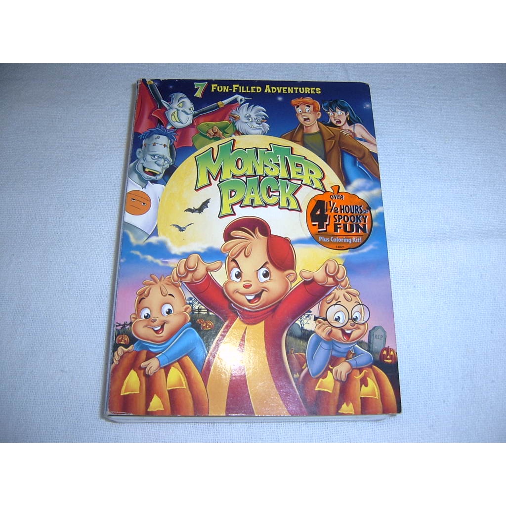 Dvd Monster Pack (2004 Estados Unidos, Raridade c/ Alvin Esquilos, Archie, Monster Mash, DVD Novo e  Lacrado)