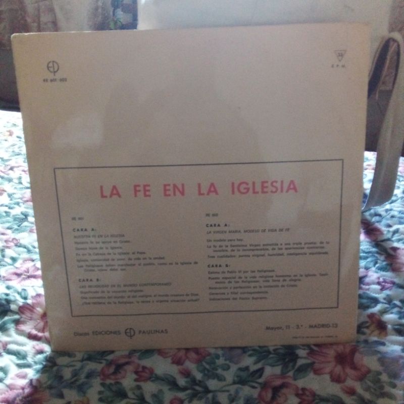 Disco Vinil Antonio Anoveros La Fe En La Iglesia