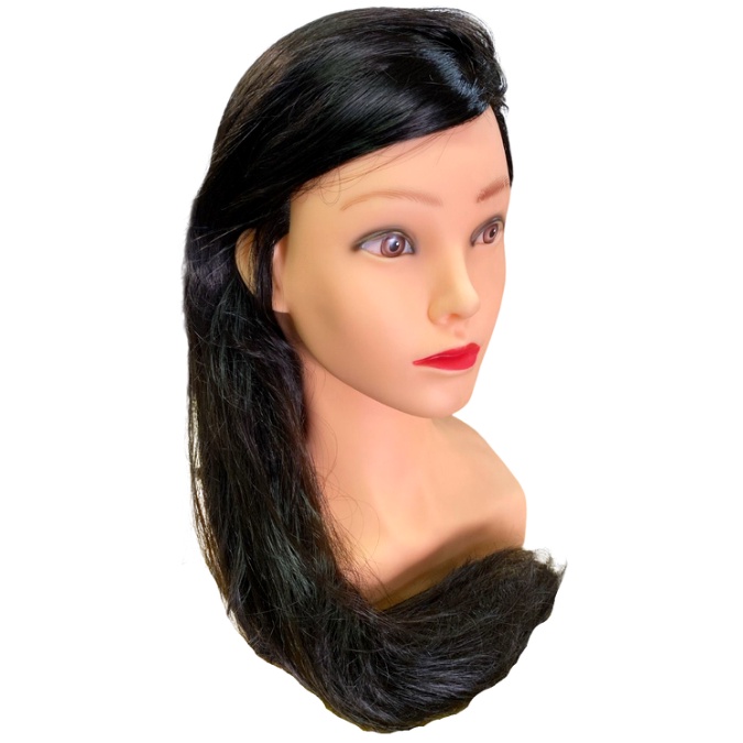 Cabeça De Boneca Manequim Para Treino Sintética Preto Com Ombro
