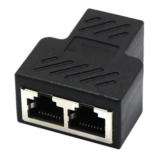 Duplicador Conector Extensor Rj45 1x2 Splitter Plug T Preto em Oferta na Shopee