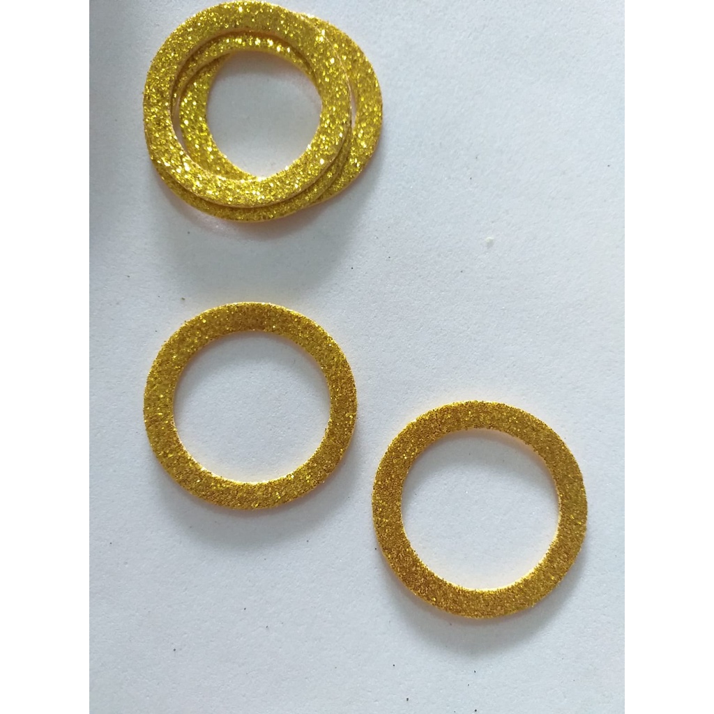 Anel/Moeda Sonic Eva Glitter (emborrachado com brilho) 3,5 Cm Aplique Ideal para Bolo Fake 50 e 100 Unidades