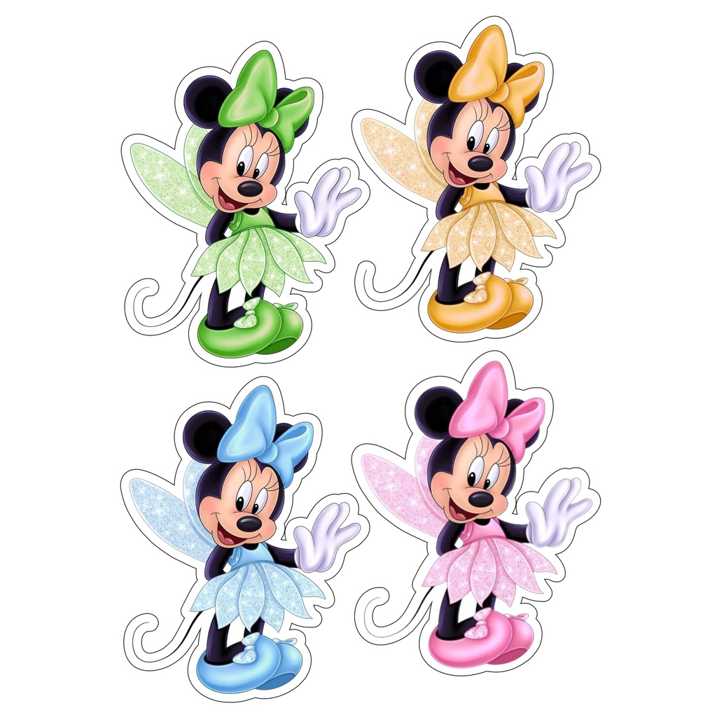 Adesivo Minnie Fadinha Md: 14cmx10cm Cartela com 4 imagens Temos á pronta entrega, chega rapidinho