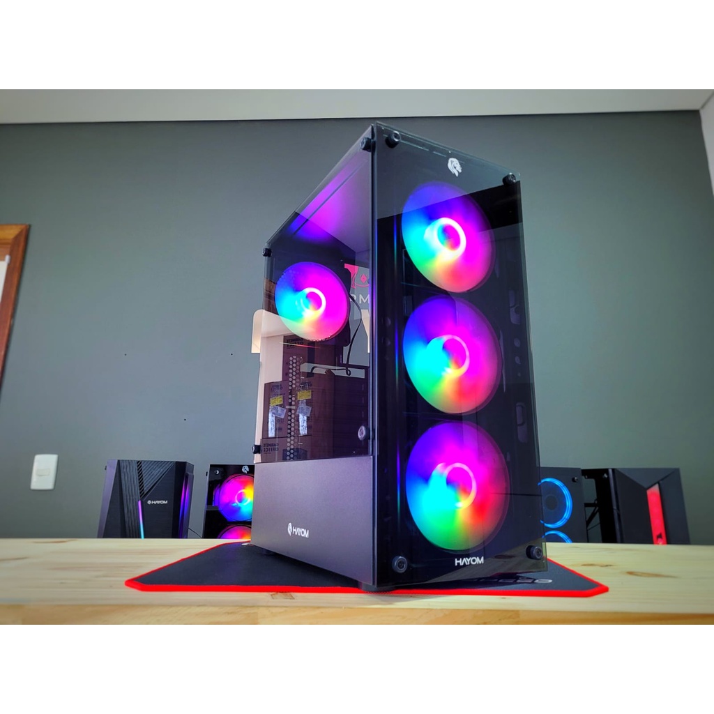GABINETE GAMER COM 4 FANS INCLUSAS - GB1749 - Escorrega o Preço