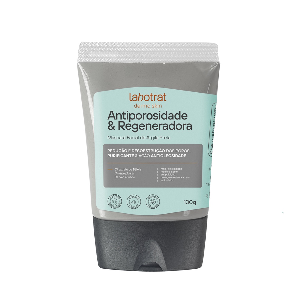 Mascara Facial Antiporosidade e Regeneradora com Argila Preta 130g Labotrat
