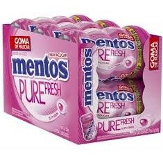 6 Chiclete Mentos Pure Fresh Big Garrafa 46p Tutti Fresh 92g