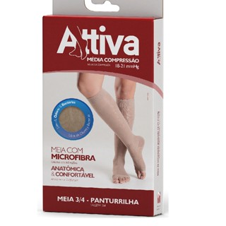 Meia Elástica 3/4 (Panturrilha) Sigvaris Attiva Média Compressão Prevenção De Varizes