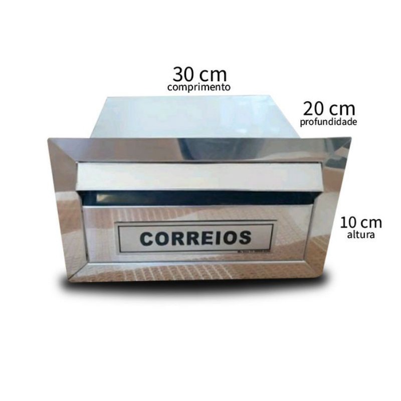 Caixa de Correio Inox de Embutir P/ Muro