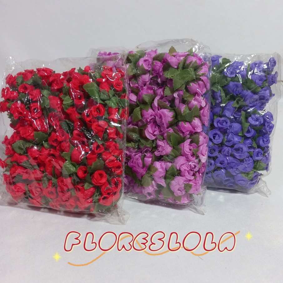 144 Mini Rosas Flores Rosinhas Artificiais Cetim Vermelha - Escorrega o  Preço