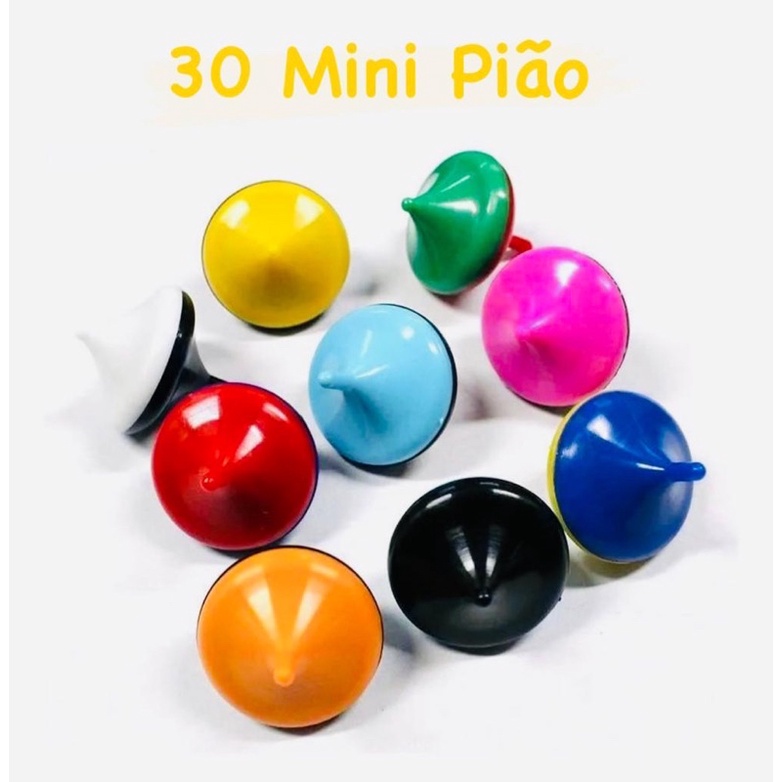 Kit 30 Mini Pião Brinquedo Diversas Cores para Sacolinha Surpresa