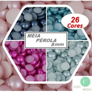 Meia Pérola 8mm ABS Sem Furo em Oferta na Shopee
