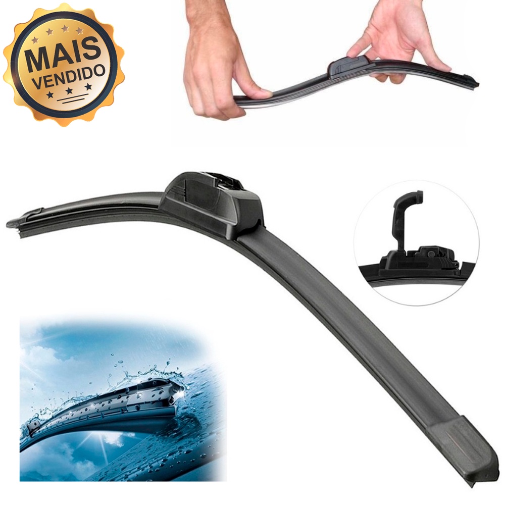 Palheta para carro Universal silicone automotiva parabrisa modelo gancho U Limpador de Parabrisa - Spare Parts and Accessories for Vehicles