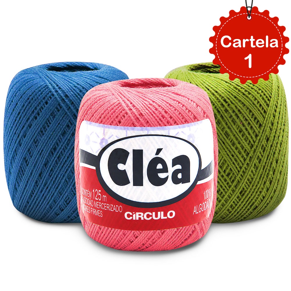 Linha Cléa 125 Circulo TEX 151 125mts 100% Algodão Mercerizado Crochê Cartela 1