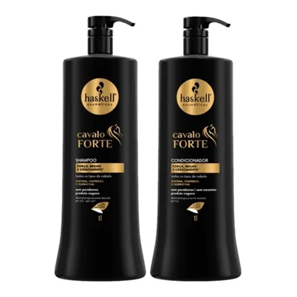 (FULL)Kit Cavalo Forte Shampoo1l + Condicionador 1l Haskell