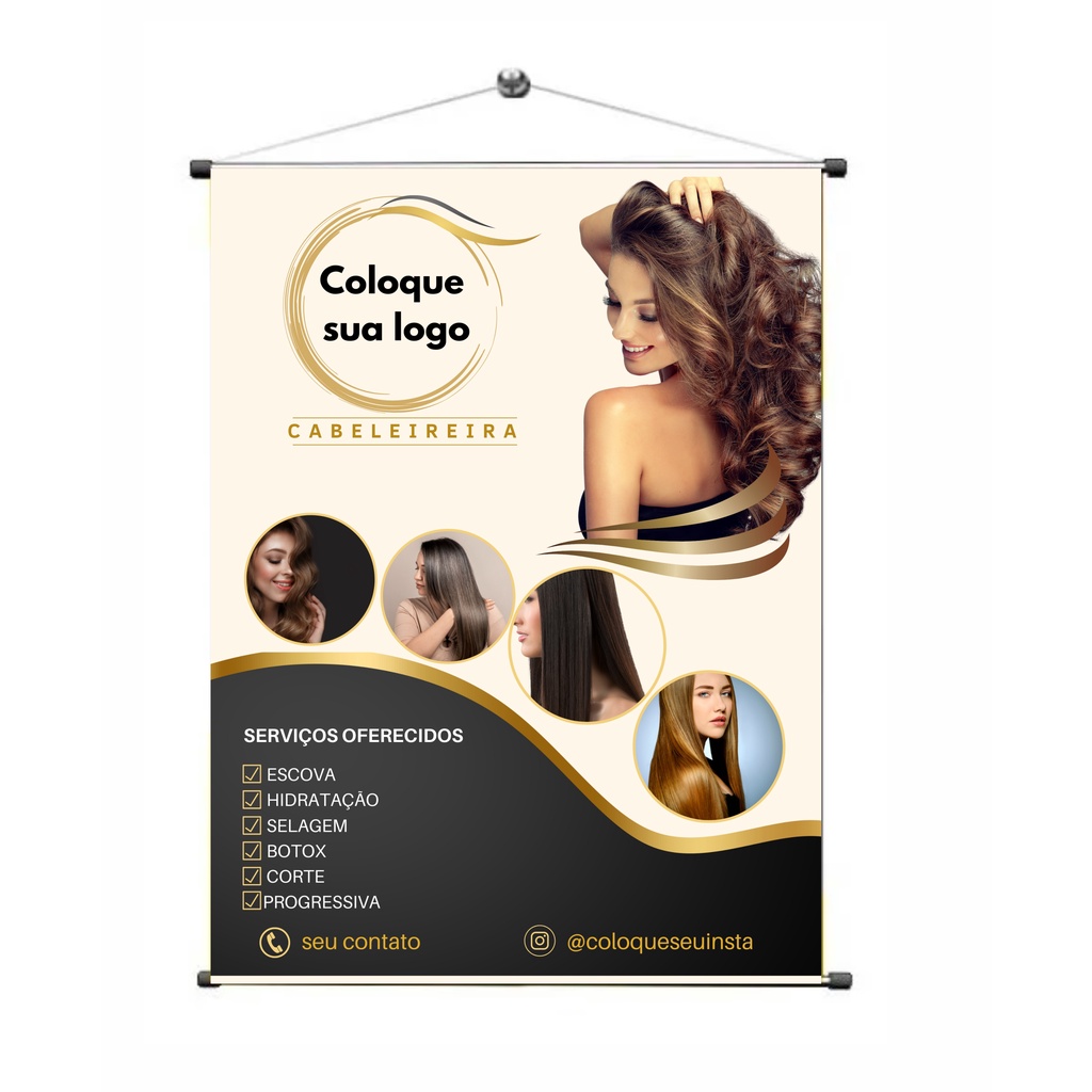 Banner em lona impressa de alta resolução - coloque sua logo e seus contatos - tam. 60x80cm