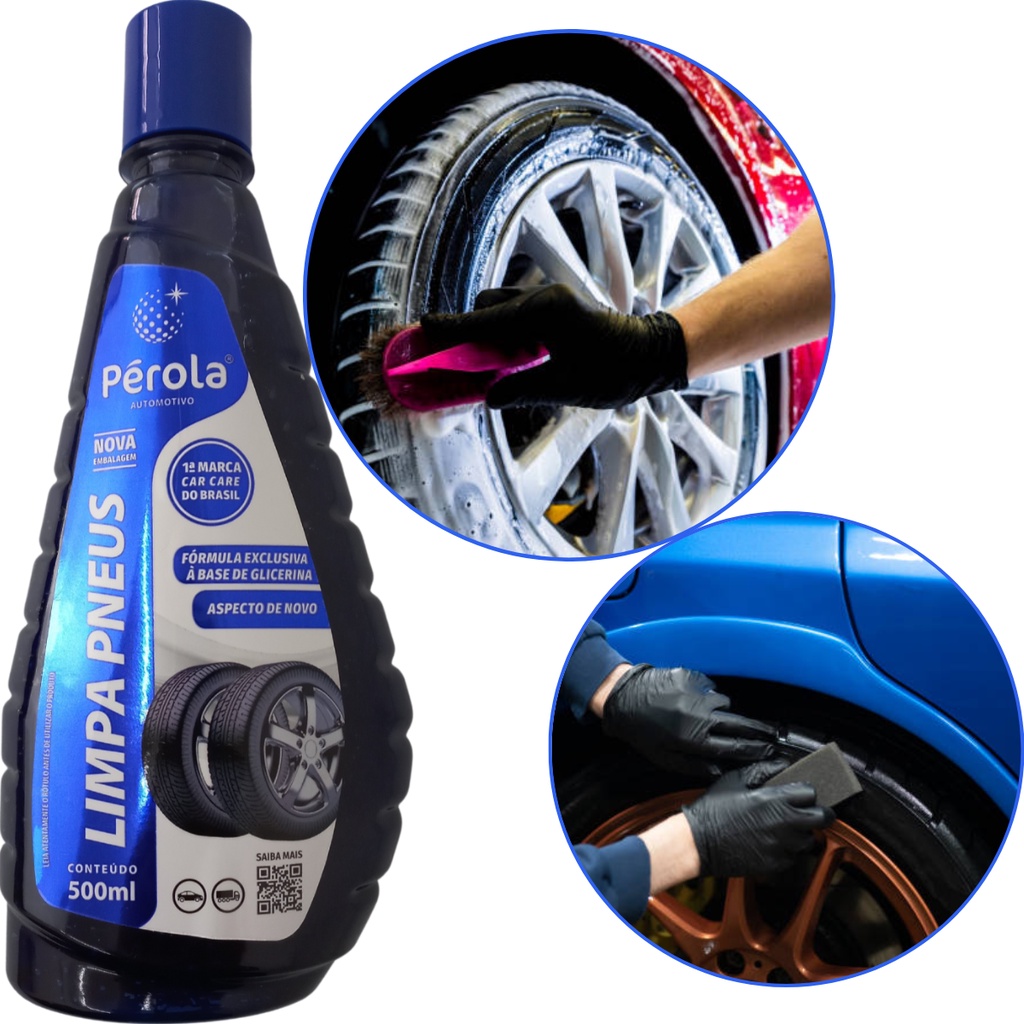 Limpa Pneu e Borracha Pretinho Brilho Proteção Pérola 500ml em Oferta na Shopee