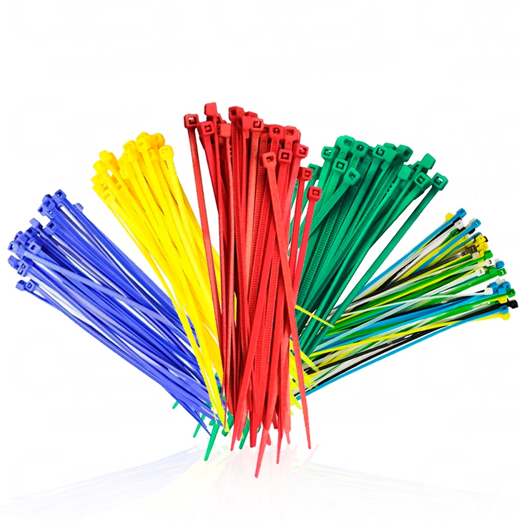 Kit Jogo Abraçadeira De Nylon Colorida Plástico 50 Peças Mini Lacre 2,5mm x 200mm Várias Cores - Home & Living