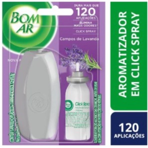 Bom Ar Air Wick Aromatizador Click Spray Aparelho + Refil Campos de Lavanda 12ml