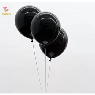 50 Unid Bexiga Balao Liso Preto Número 7 Polegadas Para Festa