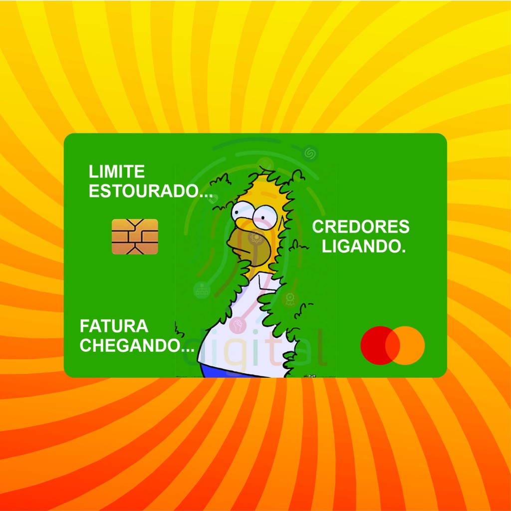 Adesivos Para Cartão de Crédito E Debito Skin Película Homer Limite Estourado