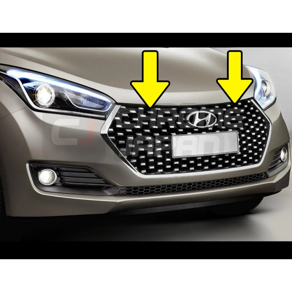 Aplique Cromado Grade Colméia Hyundai Hb20 Hb20s