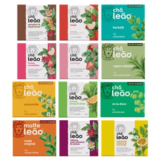 Combo Chá Leão Premium - 12 Caixas 150 Sachês Embalados Individualmente
