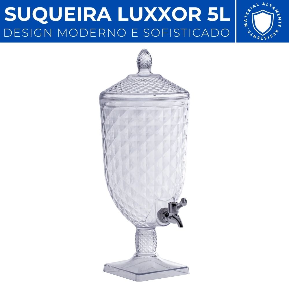 Suqueira De Acrilico Luxxor 5 Litros Com Base e Torneirinha